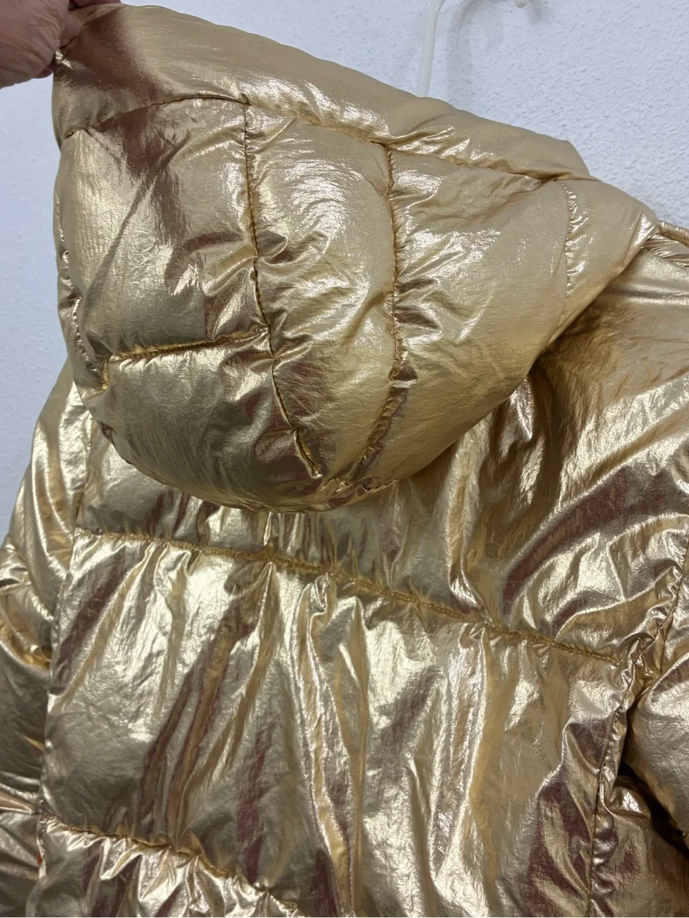 GAP Metallic Gold Puffer Jacket with Hood